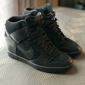 Nike dunk sky high wedge sneakers.